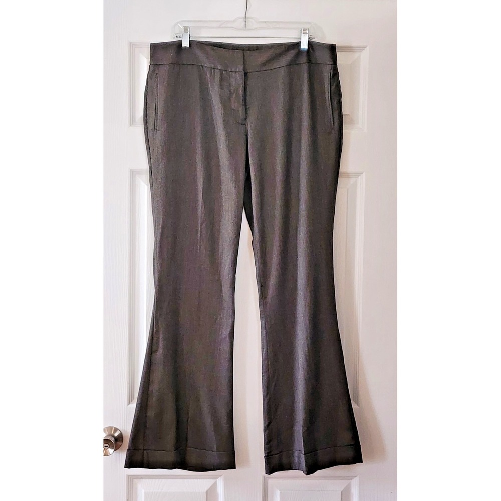 Mossimo Women's Brown Solid Bootcut Flat Front Stretch Dress Pants Size 16